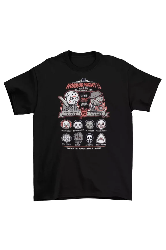 Freddy Vs Jason T-Shirt Unisex Adult Funny Friday 13 Horror Halloween Sizes New | eBay