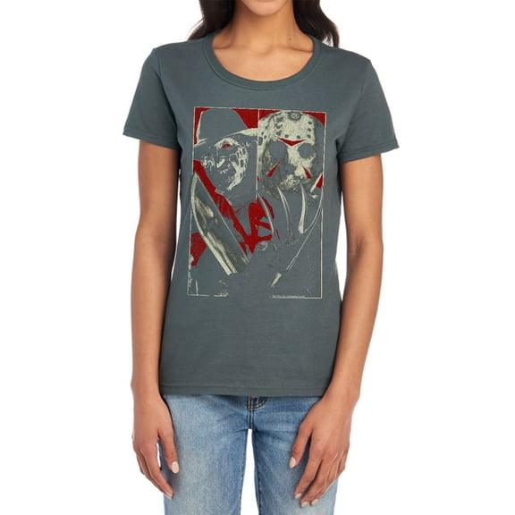 Freddy Vs Jason Vs Women's T Shirt, Charcoal, Medium