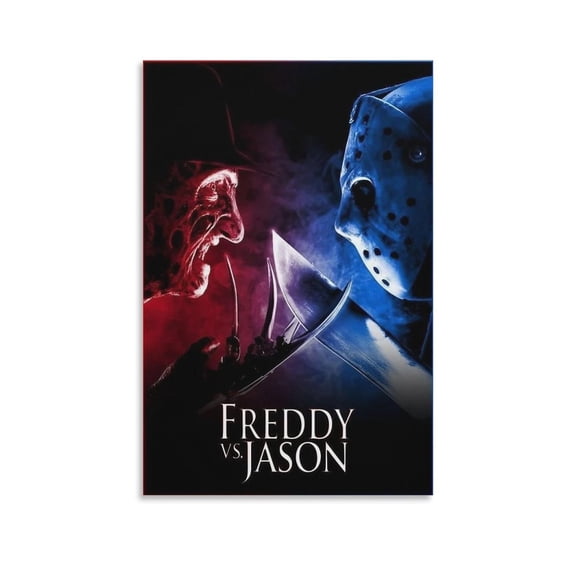 Freddy Vs. Jasons Horror Movie Poster Print (1) Wall Art Poster Scroll Canvas Painting Picture Living Room Decor Home 12x18inch(30x45cm)
