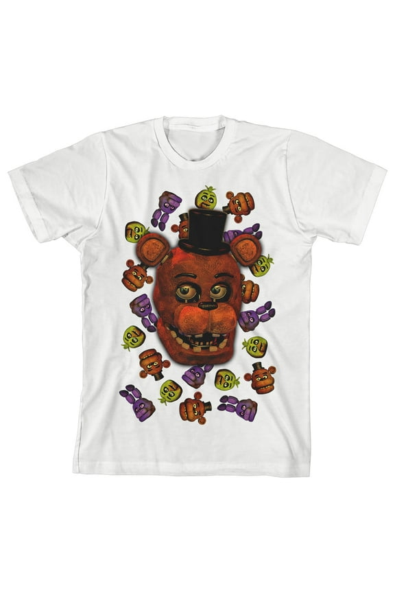 Freddy's Big Face Video Game White Tee Shirt-L