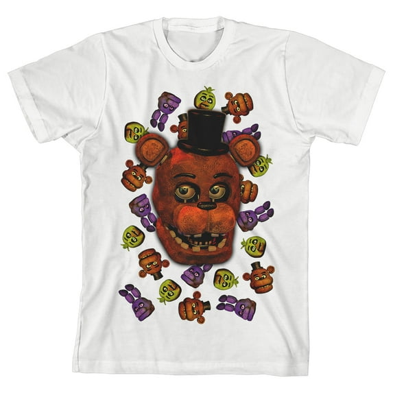 Freddy's Big Face Video Game White Tee Shirt-S