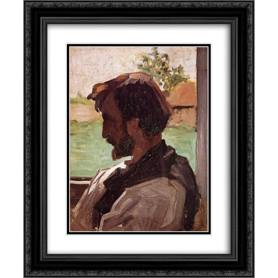 Frederic Bazille 2x Matted 20x24 Black Ornate Framed Art Print 'Self-Portrait at Saint-Saveur'