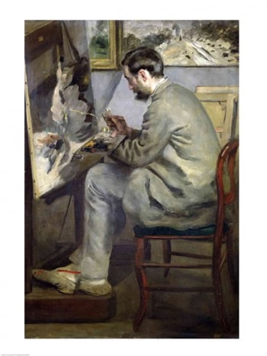 Frederic Bazille at his Easel 1867 Canvas Art - Pierre-Auguste Renoir (18 x 24)