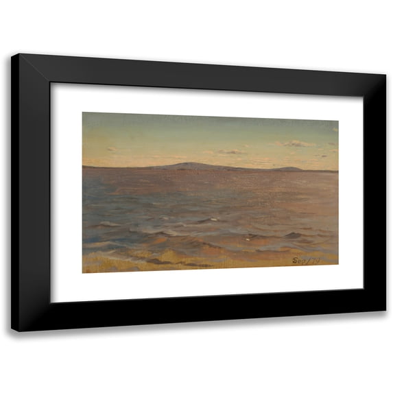 Frederic Edwin Church 14x11 Black Modern Framed Museum Art Print Titled - Maine Coast, Surf (ca. 1845)