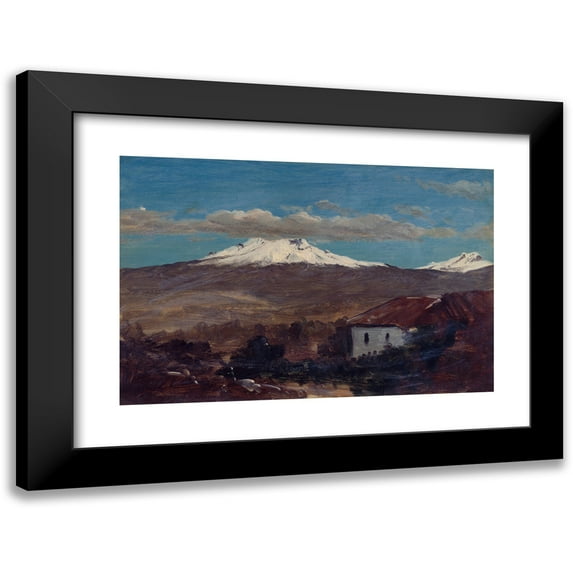 Frederic Edwin Church 14x11 Black Modern Framed Museum Art Print Titled - Mount Chimborazo Shown from Riobamba, Ecuador (1857)