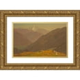 thumbnail image 1 of Frederic Edwin Church 14x11 Gold Ornate Wood Frame and Double Matted Museum Art Print Titled - The Goell, Near to Restiate (1868), 1 of 4