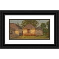 thumbnail image 1 of Frederic Edwin Church 18x11 Black Ornate Wood Framed Double Matted Museum Art Print Titled - Houses, ‘Mt. Salus’ (1865), 1 of 5