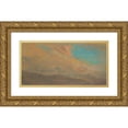 thumbnail image 1 of Frederic Edwin Church 18x11 Gold Ornate Wood Frame and Double Matted Museum Art Print Titled - Cloudy Sky Over Mountains (1865), 1 of 4
