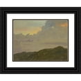 thumbnail image 1 of Frederic Edwin Church 18x14 Black Ornate Wood Framed Double Matted Museum Art Print Titled - Hilltop and Clouds (1865-66), 1 of 5