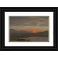 thumbnail image 1 of Frederic Edwin Church 24x17 Black Ornate Framed Double Matted Museum Art Print Titled: Hudson Valley, New York at Sunset (1870-80), 1 of 5