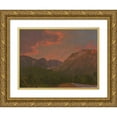 thumbnail image 1 of Frederic Edwin Church 24x18 Gold Ornate Framed and Double Matted Museum Art Print Titled - Mountain Landscape at Sunset (1865), 1 of 4