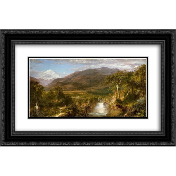 Frederic Edwin Church 2x Matted 24x16 Black Ornate Framed Art Print 'Heart of the Andes'