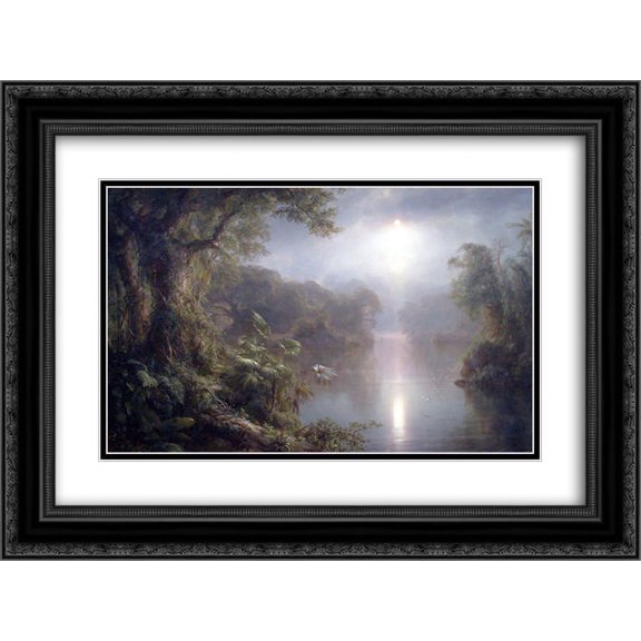Frederic Edwin Church 2x Matted 24x18 Black Ornate Framed Art Print 'The River of Light'