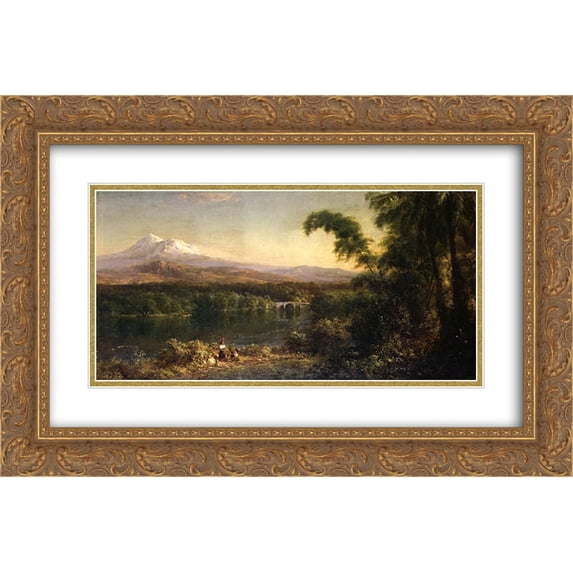 Frederic Edwin Church 2x Matted 24x18 Gold Ornate Framed Art Print 'Figures in an Ecuadorian Landscape'