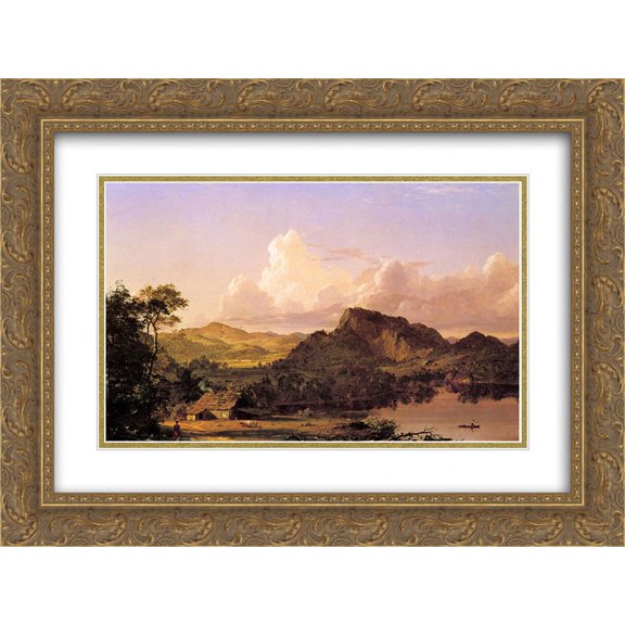Frederic Edwin Church 2x Matted 24x20 Gold Ornate Framed Art Print 'Home by the Lake'