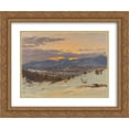 thumbnail image 1 of Frederic Edwin Church 2x Matted 24x20 Gold Ornate Framed Art Print 'Winter Twilight from Olana', 1 of 2