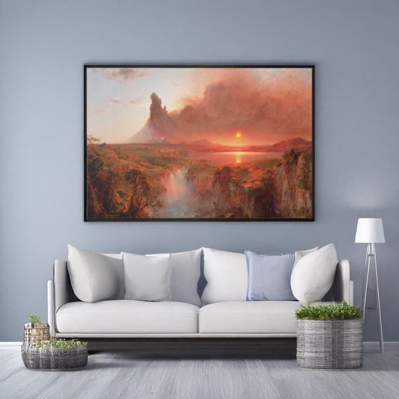 Frederic Edwin Church Cotopaxi Poster Wall Art Reproduction, Unframed Canvas 12x16in