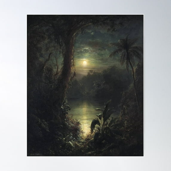 Frederic Edwin Church "Twilight In The Tropics" (A Tropical Twilight) 1874 Poster Wall Art, Modern Wall Decor For Living Room Bedroom, 16x24 UNFRAMED