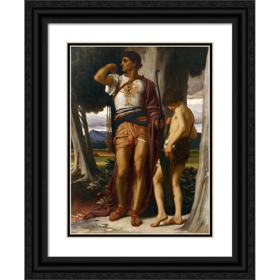Frederic Leighton 11x14 Black Ornate Wood Framed Double Matted Museum Art Print Titled: Jonathan's Token to David (C. 1868)