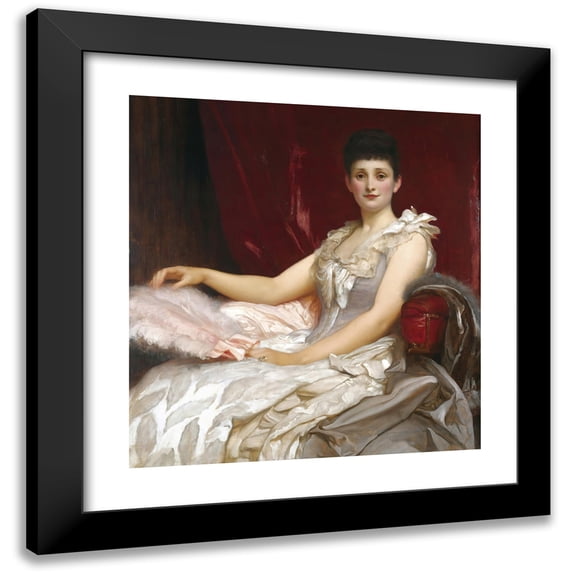 Frederic Leighton 12x13 Black Modern Framed Museum Art Print Titled - Portrait of Amy Augusta, Lady Coleridge