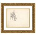 thumbnail image 1 of Frederic Leighton 14x12 Gold Ornate Wood Frame and Double Matted Museum Art Print Titled - Man Seated on a Chair (ca. 1855), 1 of 4