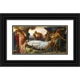 thumbnail image 1 of Frederic Leighton 14x9 Black Ornate Wood Framed Double Matted Museum Art Print Titled: Hercules Wrestling with Death for the Body of Alcestis (C. 1869-1871), 1 of 5