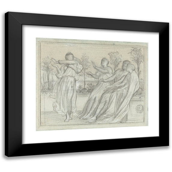 Frederic Leighton 17x15 Black Modern Framed Museum Art Print Titled - Study for ‘Greek Girl Dancing’ (C. 1867)