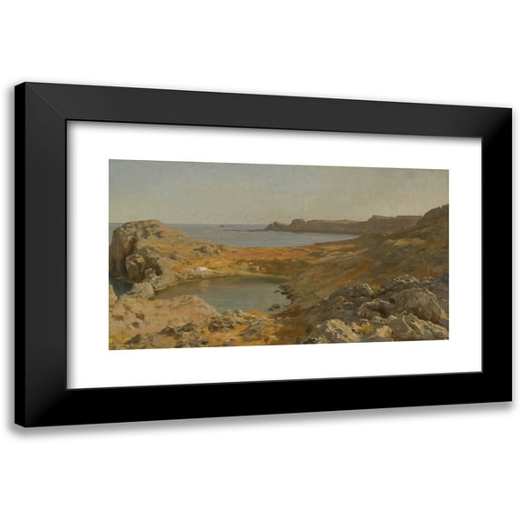Frederic Leighton 24x15 Black Modern Framed Museum Art Print Titled - St Paul's Bay At Lindos, Rhodes