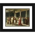 thumbnail image 1 of Frederic Leighton 24x19 Black Ornate Framed Double Matted Museum Art Print Titled: Dramatic Scene in a Court, 1 of 5