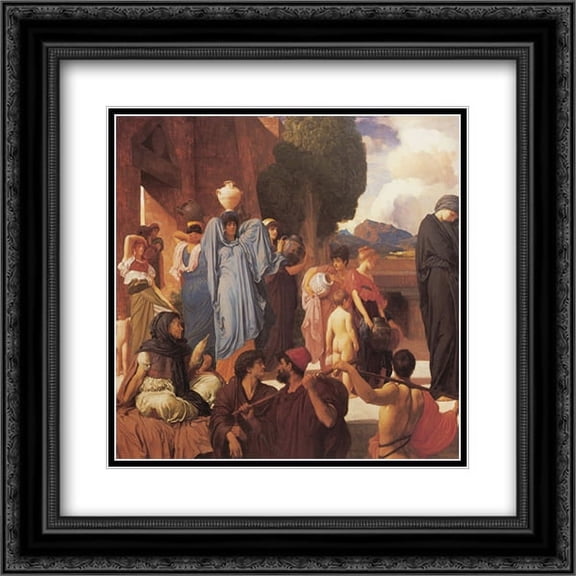 Frederic Leighton 2x Matted 20x20 Black Ornate Framed Art Print 'Captive Andromache [detail: left]'