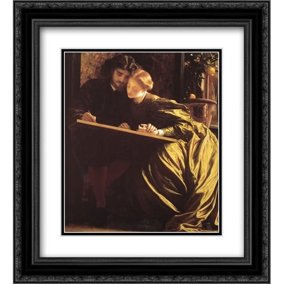 Frederic Leighton 2x Matted 20x22 Black Ornate Framed Art Print 'The Painter's Honeymoon'