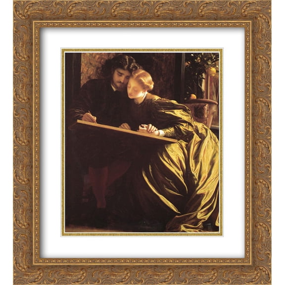 Frederic Leighton 2x Matted 20x22 Gold Ornate Framed Art Print 'The Painter's Honeymoon'