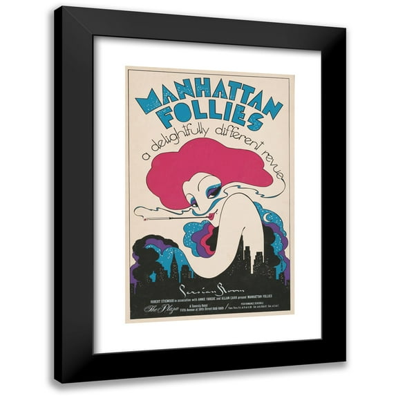 Frederic Marvin 17x24 Black Modern Framed Museum Art Print Titled - Manhattan Follies, a Delightfully Different Revue (1979)
