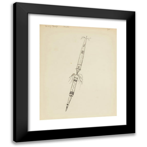 Frederic Remington 12x14 Black Modern Framed Museum Art Print Titled - Pipe, Illustration from the Song of Hiawatha (1889)