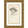 thumbnail image 1 of Frederic Remington 12x18 Gold Ornate Wood Frame and Double Matted Museum Art Print Titled - Head of a Man, 1 of 4