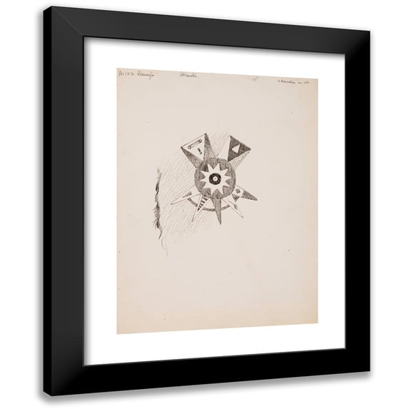 Frederic Remington 14x18 Black Modern Framed Museum Art Print Titled - A Decoration on Robe (1891)