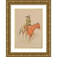 thumbnail image 1 of Frederic Remington 14x18 Gold Ornate Wood Frame and Double Matted Museum Art Print Titled - Old Ramon (1901), 1 of 4