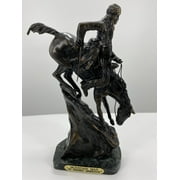 Frederic Remington Solid American Bronze Mountain Man Statue Sculpture medium size 13.5 H x 8 L x 5" W