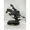 thumbnail image 1 of Frederic Remington Solid American Bronze Statue "Cheyenne" medium size 11.5"H x 11"L x 5"W, 1 of 6