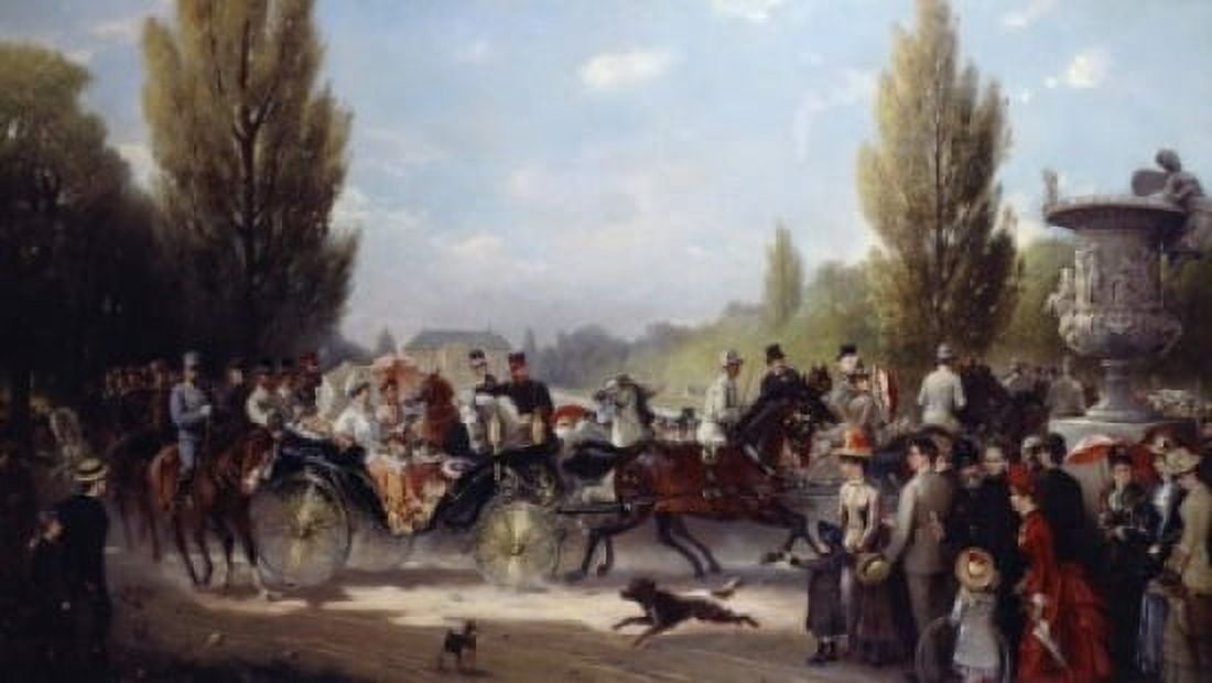 Frederich II And Victoria On The Way To Potsdam F A Elmar Eschwege (b1856 d1935 German) Canvas Art - F A Elmar Eschwege (24 x 36)