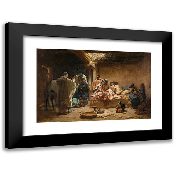 Frederick Arthur Bridgman 14x11 Black Modern Framed Museum Art Print Titled - An Interior in Biskra (1881)