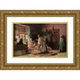 thumbnail image 1 of Frederick Arthur Bridgman 14x11 Gold Ornate Wood Frame and Double Matted Museum Art Print Titled - The Messenger (1879), 1 of 4