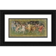 thumbnail image 1 of Frederick Arthur Bridgman 14x9 Black Ornate Wood Framed Double Matted Museum Art Print Titled: The Festival of Woods, Les Bacchantes, 1 of 5