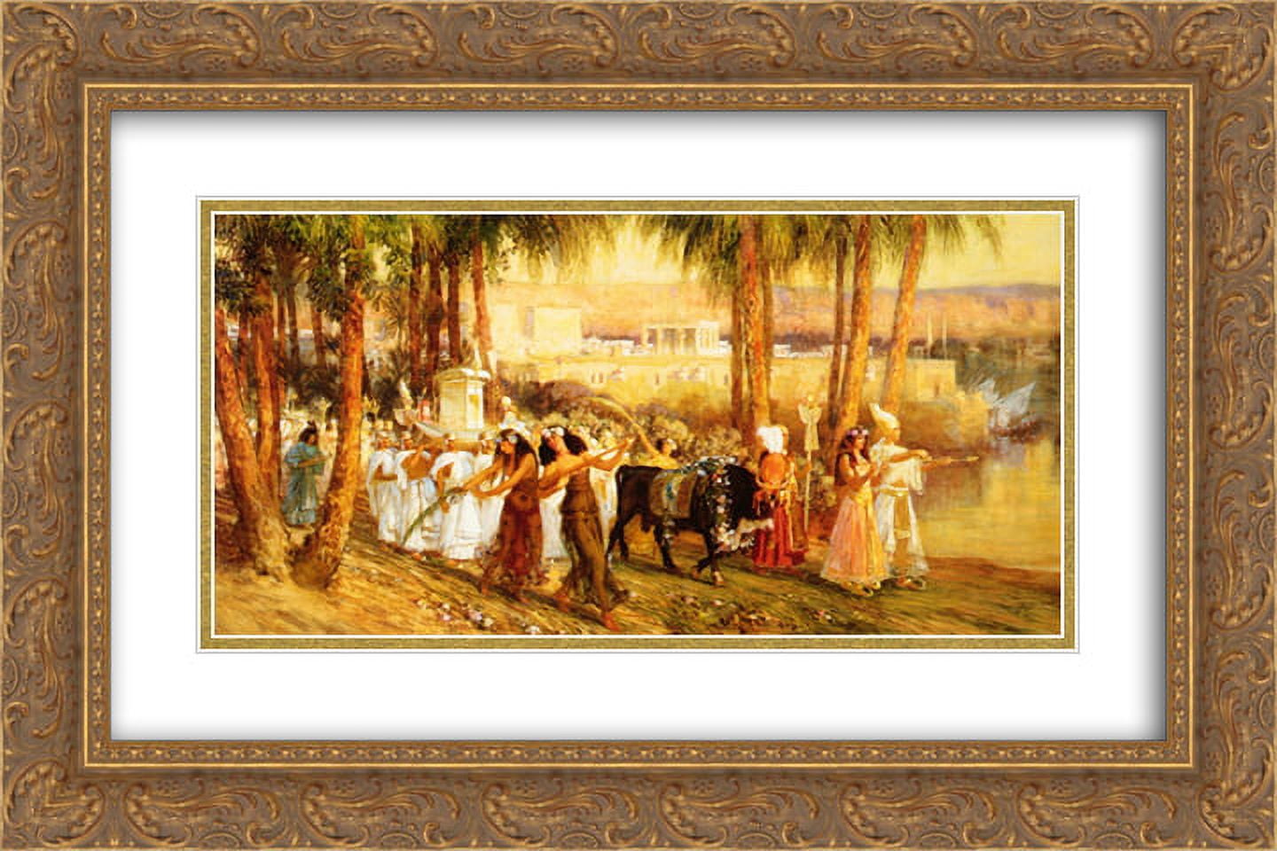 Frederick Arthur Bridgman 2x Matted 24x16 Gold Ornate Framed Art Print 'Procession in Honor of Isis'
