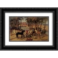 thumbnail image 1 of Frederick Arthur Bridgman 2x Matted 24x18 Black Ornate Framed Art Print 'An Arab Encampment', 1 of 2