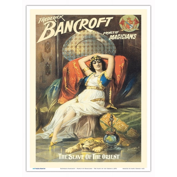Frederick Bancroft - Prince of Magicians - The Slave of the Orient - Vintage Magic Poster c.1895 - Master Art Print (Unframed) 9in x 12in