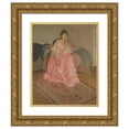 thumbnail image 1 of Frederick Carl Frieseke 12x14 Gold Ornate Wood Frame and Double Matted Museum Art Print Titled - Lady in Pink (1902), 1 of 4
