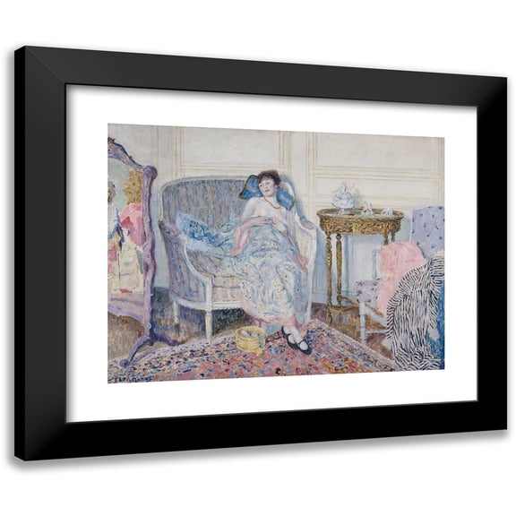 Frederick Carl Frieseke 14x12 Black Modern Framed Museum Art Print Titled - In the Boudoir (1914)