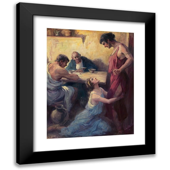 Frederick Coffay Yohn 12x14 Black Modern Framed Museum Art Print Titled - A Roman Scene