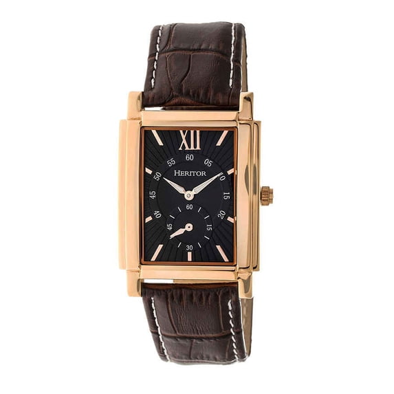 Frederick Leather-Band Watch - Rose Gold/Black